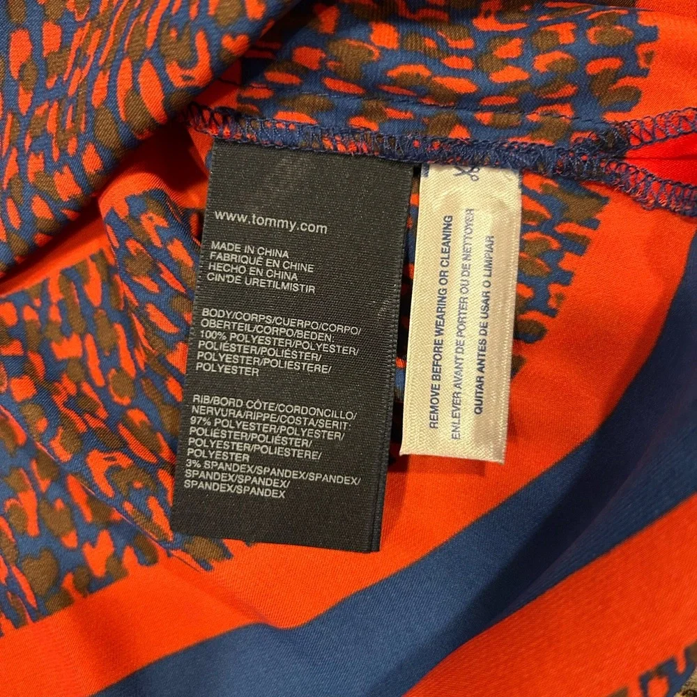 Tommy Hilfiger Red and Blue Patterned Top